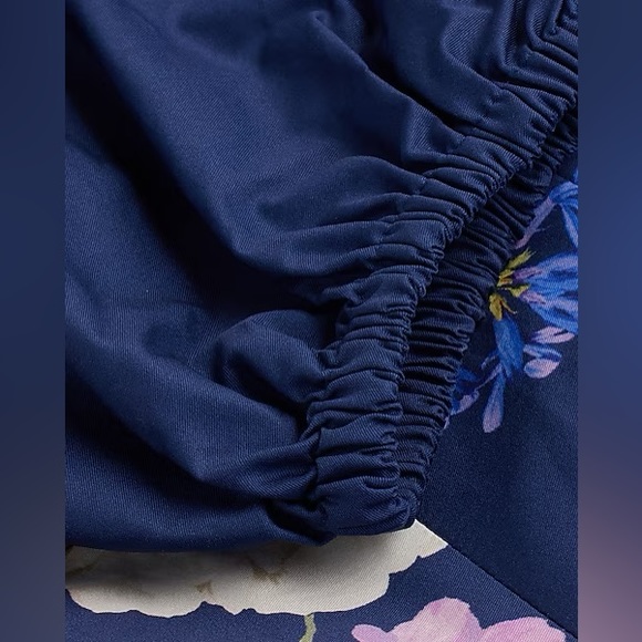 Floral Twist Front Puff Sleeve Pleated Mini Dress - Picture 7 of 8